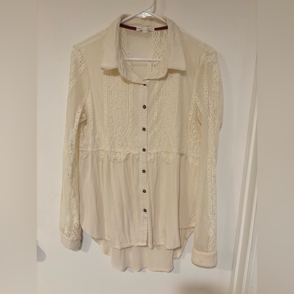 Lace long sleeve shirt